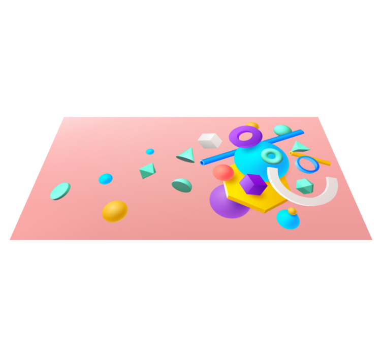 Grunnleggende 3d former moderne vinyl teppe - Tenstickers