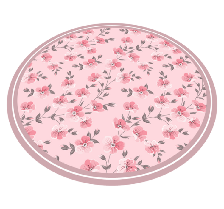Blomstersirkel design vinyl teppe blomster og planter - Tenstickers