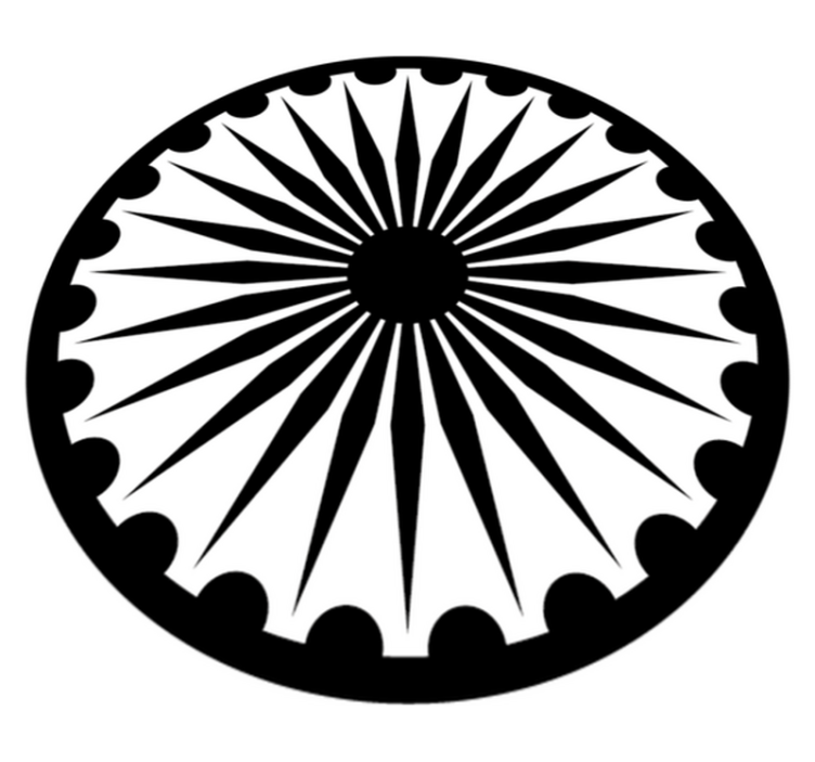 Monokrom mandala vinyl teppe moderne - Tenstickers