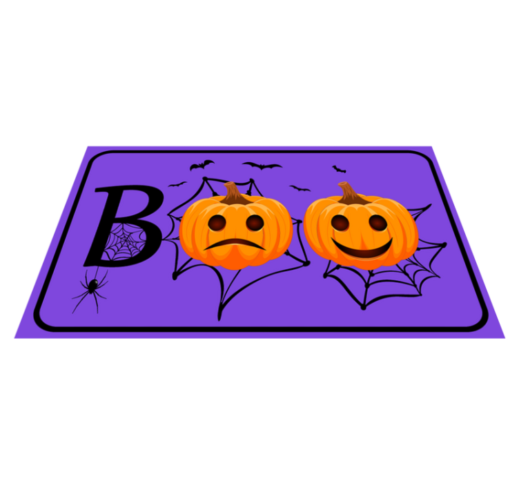 Boo med spindelvev halloween vinyl teppe - Tenstickers