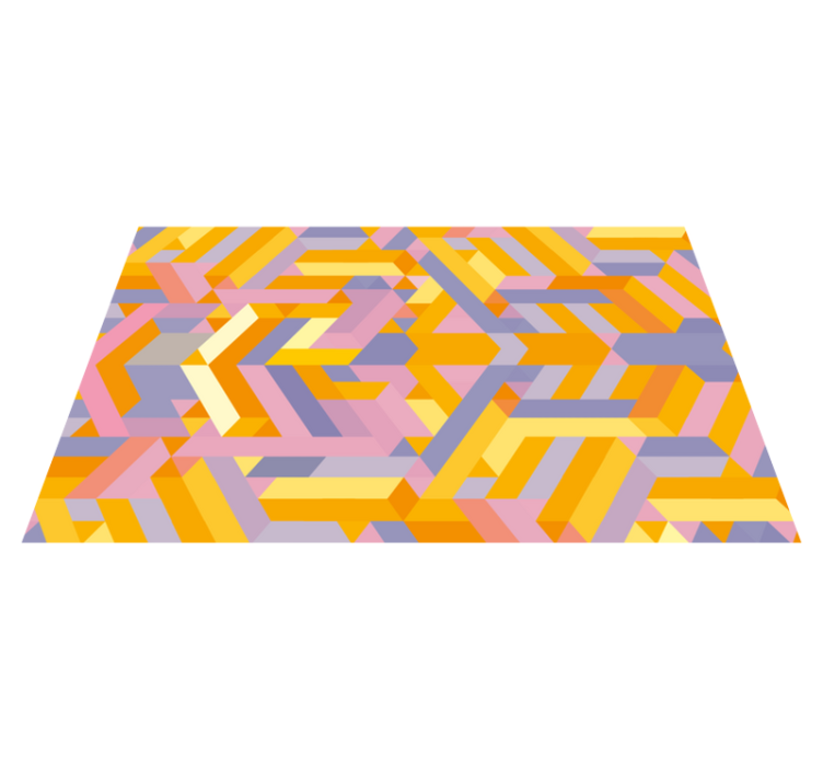 Geometrisk mønster overlapping bad vinyl teppe - Tenstickers