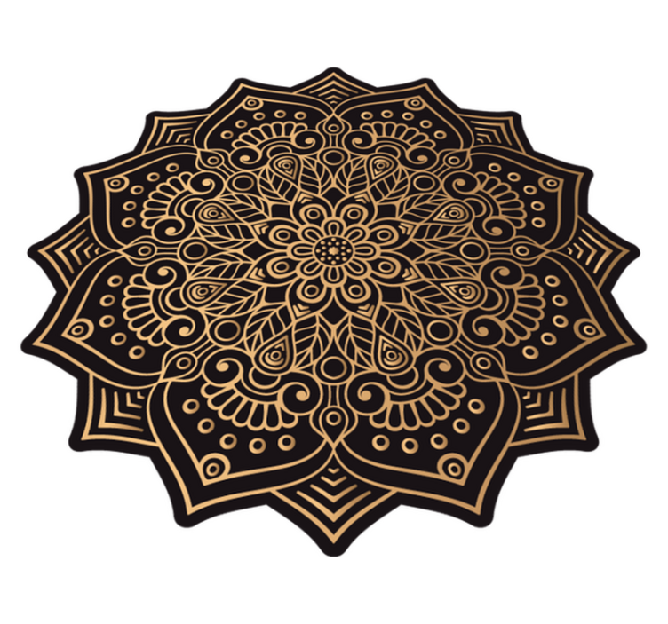 Gyldent mandala vinylteppe - Tenstickers