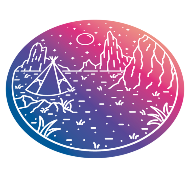 Camping nattscene vinyl teppe natur - Tenstickers