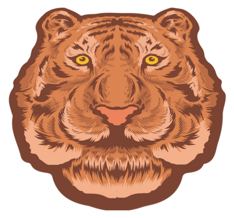 Tiger emblem animal vinyl teppe - Tenstickers
