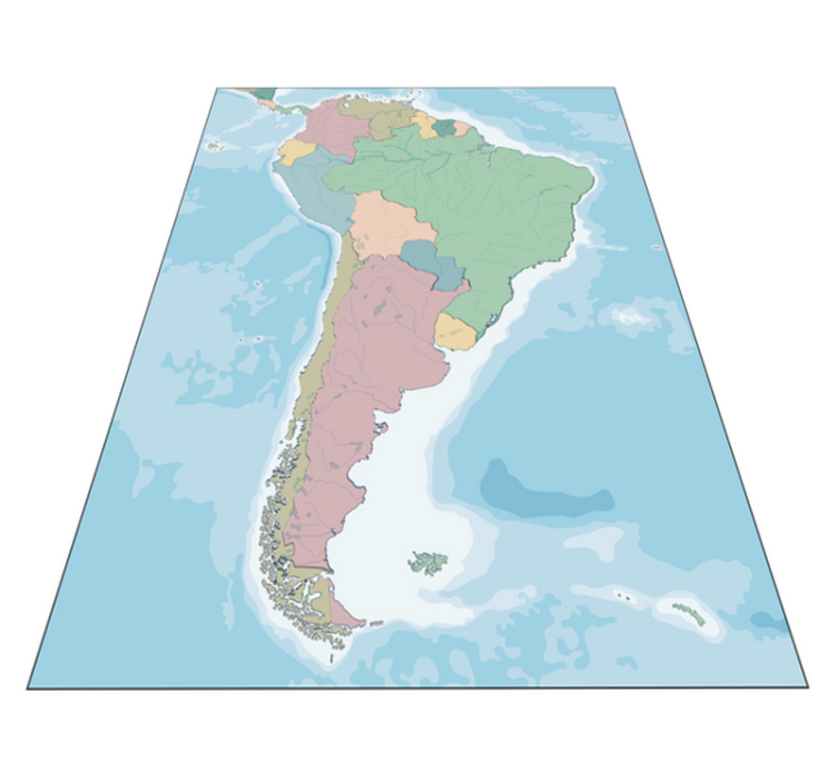 Kartografisk illustrasjon vinyl teppe verdenskart - Tenstickers