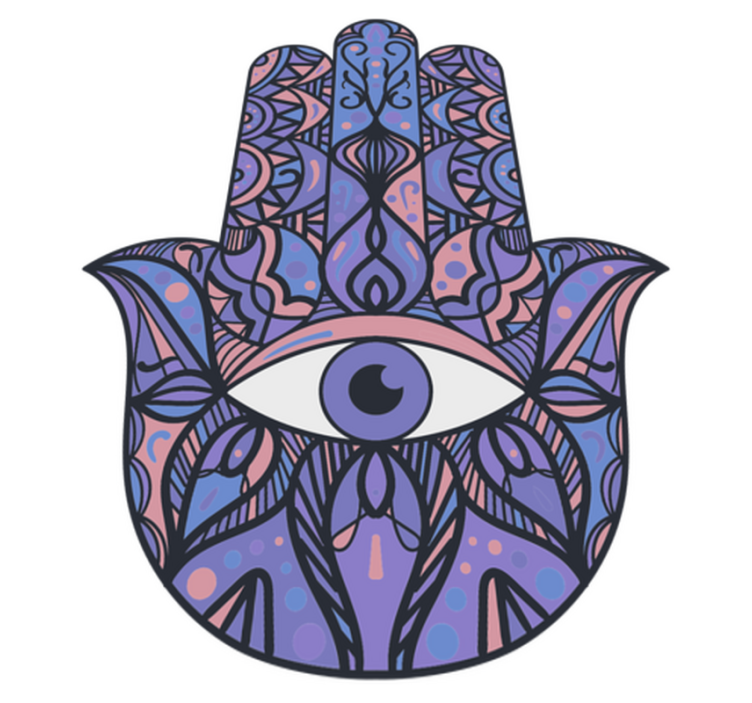 Hamsa håndmotiv vinyl teppe mandala - Tenstickers