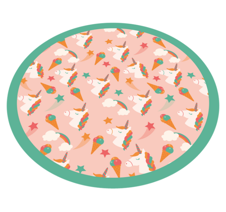 Enhjørning og iskrem mønster vinylteppe - Tenstickers