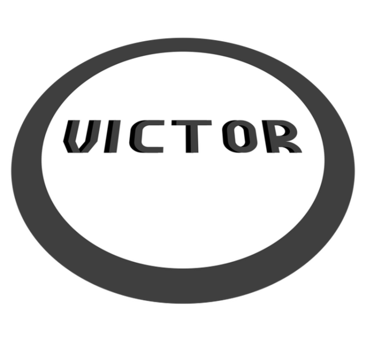 Personlig monogram vinyl teppe med navn - Tenstickers