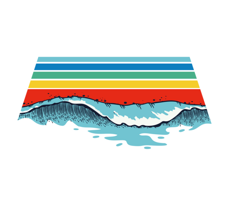 Retro bølger vintage teppe for gulv - Tenstickers