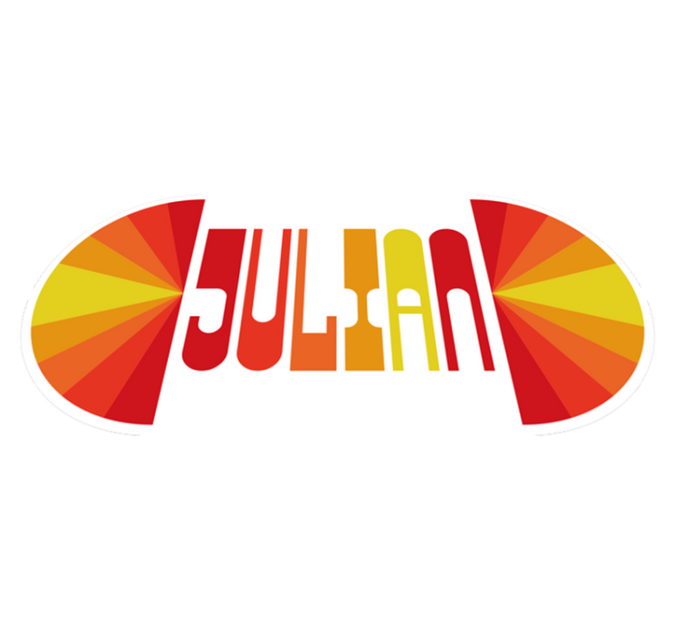 Personlig retro vinyl teppe med navn - Tenstickers