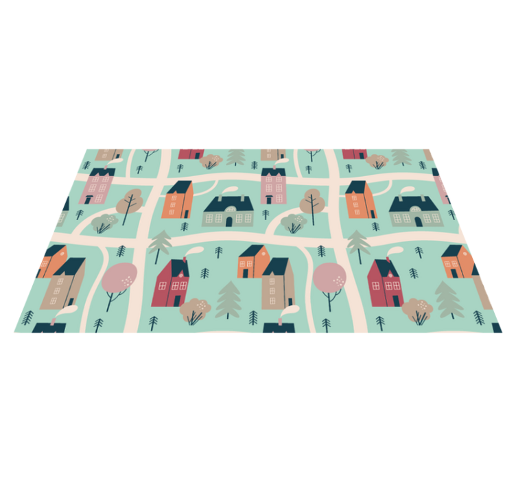 Søte barn veikart mønster vei teppe - Tenstickers