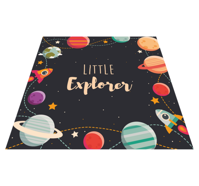 Tilpassede verdensrommet explorers barn vinylteppe - Tenstickers