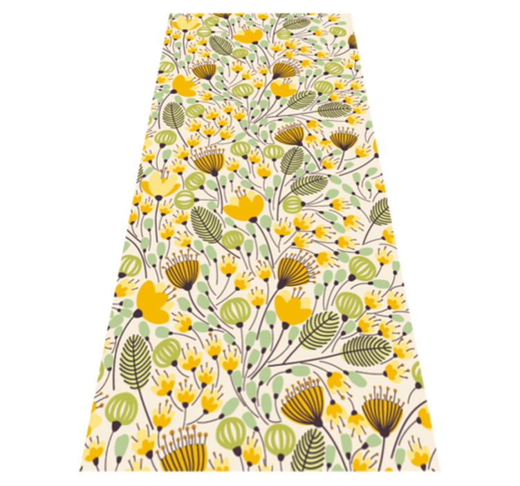 Floral botanisk mønster vinyl teppe blomster og planter - Tenstickers