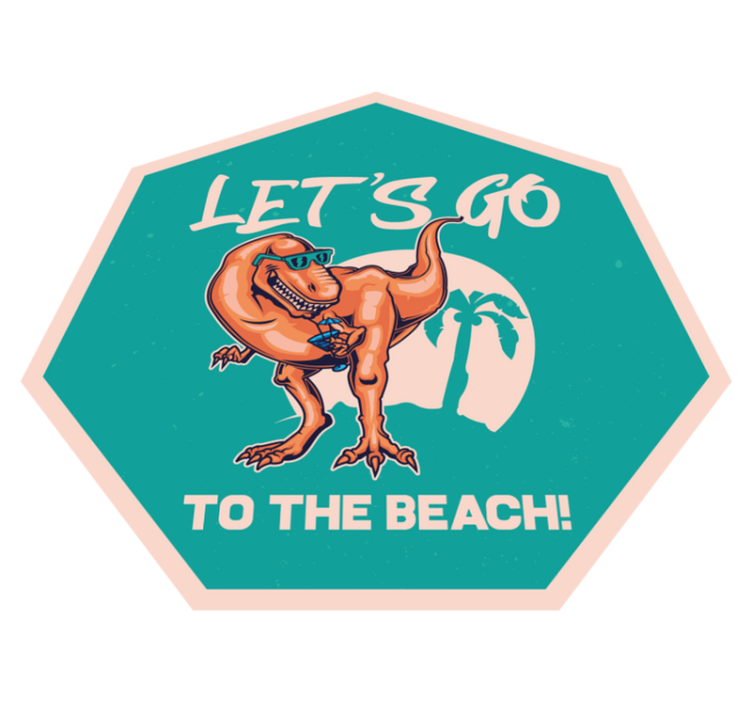 Dinosaur illustrasjon la oss gå til stranden - Tenstickers