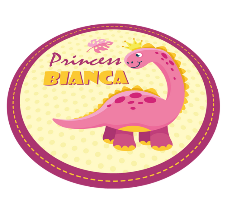 Personlig prinsesse dinosaur vinylteppe - Tenstickers