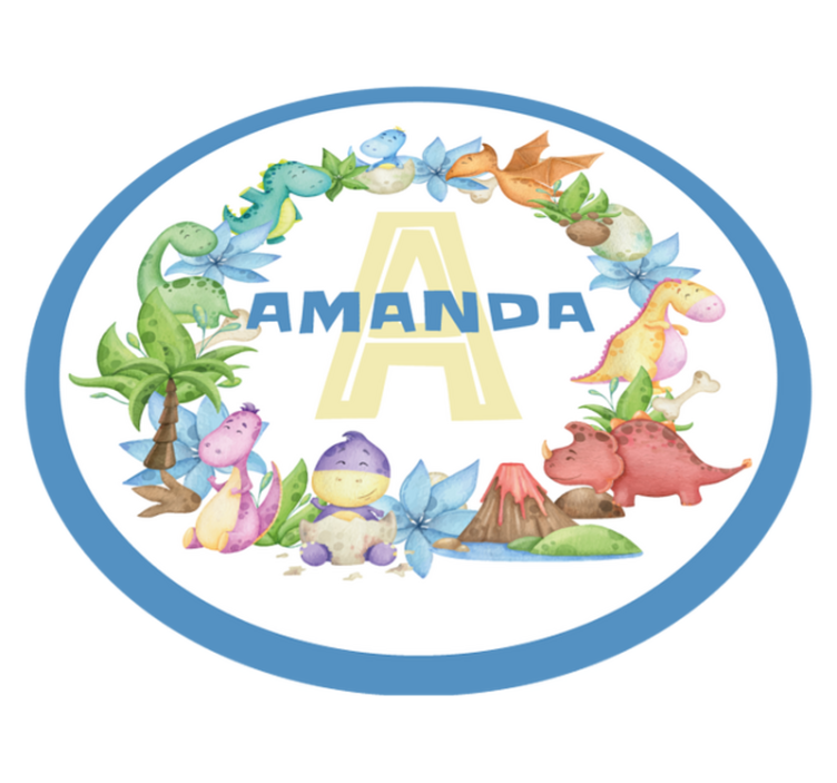 Dinosaureramme med personlig navneteppe - Tenstickers