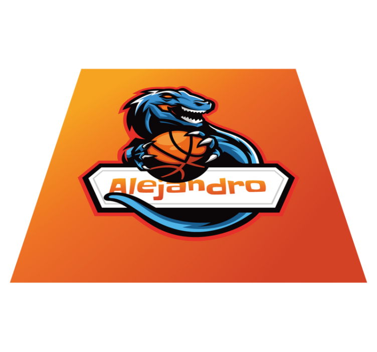 Personlig basketball dinosaur matte - Tenstickers
