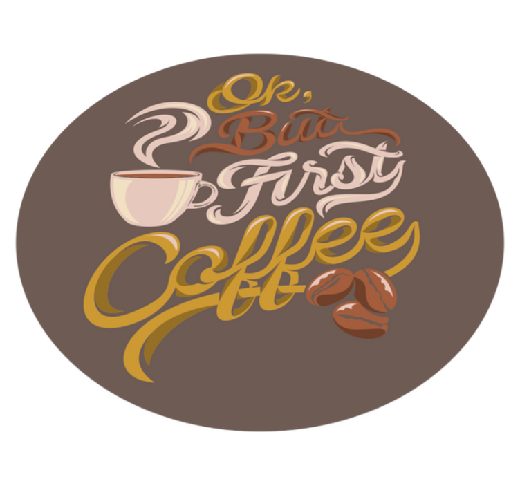Typografi med kaffetema vinyl teppe sagn og tekster - Tenstickers