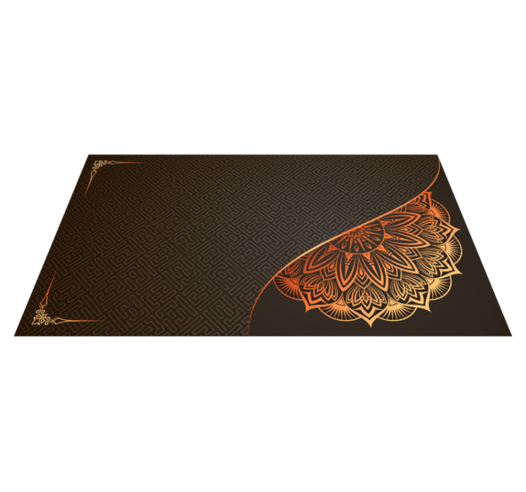 Gyldent mandala vinylteppe til hjemmekontor - Tenstickers