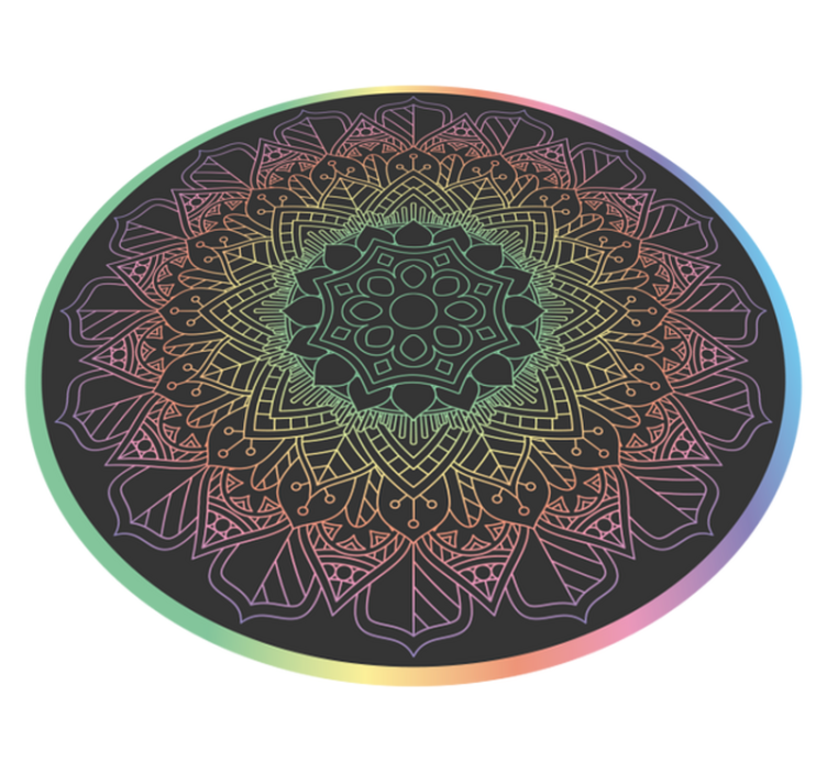 Mandala meditasjon vinyl teppe mandala - Tenstickers