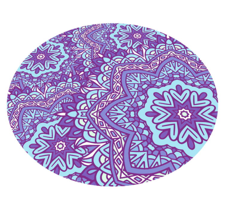 Livlig lilla motiv vinyl teppe mandala - Tenstickers