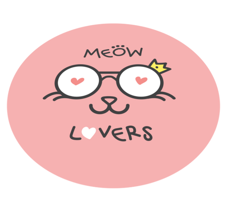 Happy pus med krone barn vinylteppe - Tenstickers