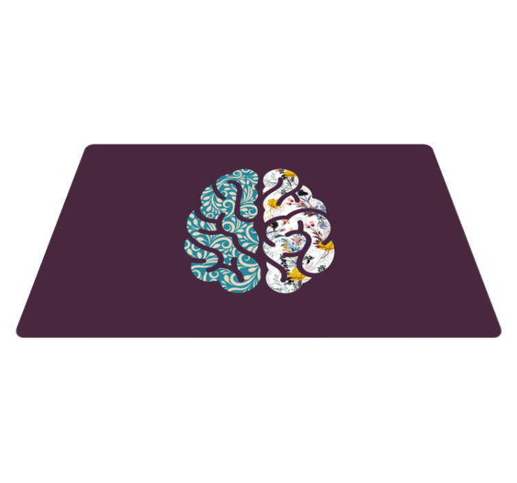 Botanisk yin yang vinyl teppe blomster og planter - Tenstickers