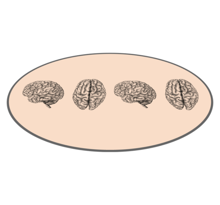 Rad med vintage hjerner vintage teppe - Tenstickers