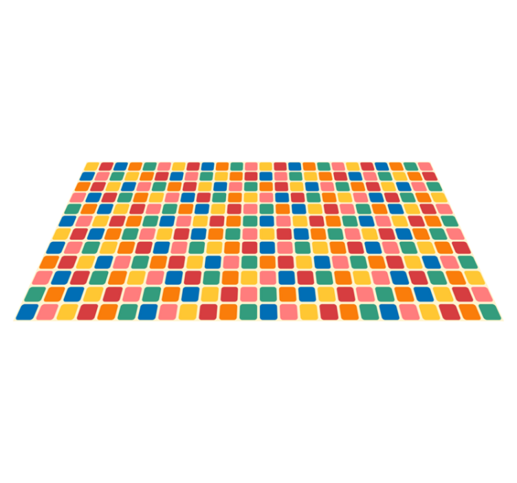 Fargerike mosaikkruter vinyl teppe geometrisk - Tenstickers
