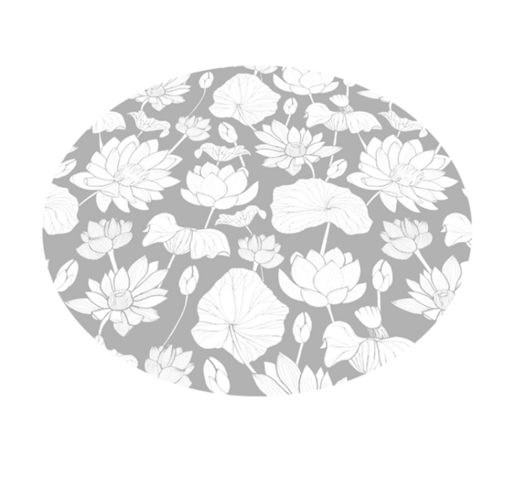 Floral monokrom vinyl teppe blomster og planter - Tenstickers
