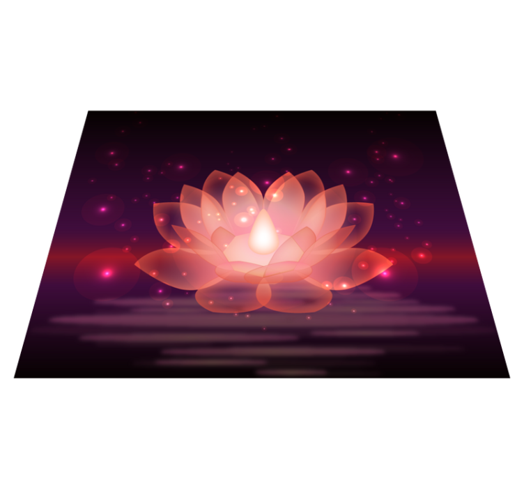 Kosmisk lotusdesign vinyl teppe mandala - Tenstickers