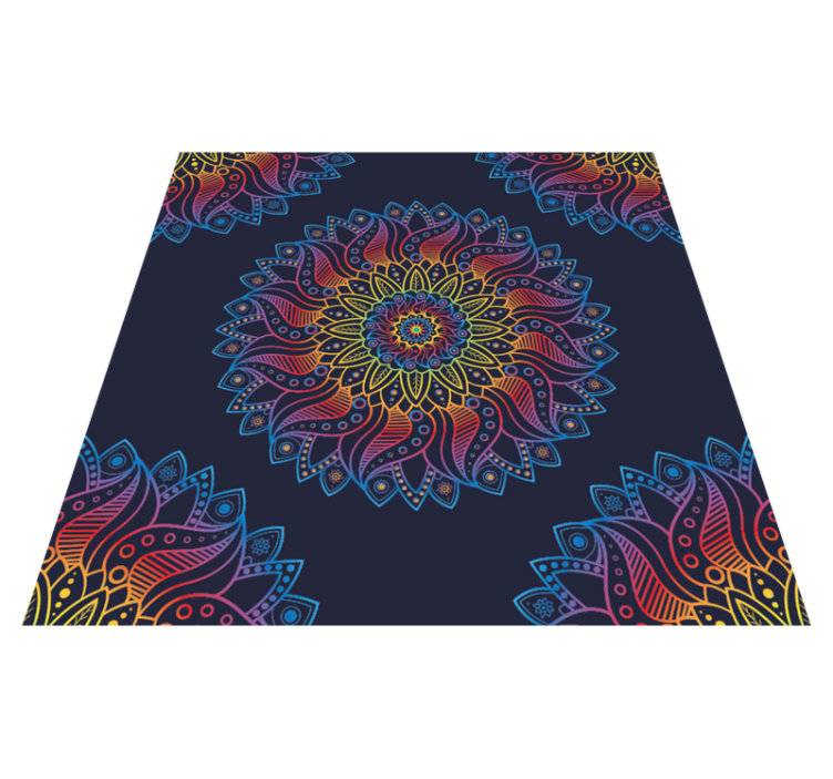 Mandala farget vinylteppe - Tenstickers
