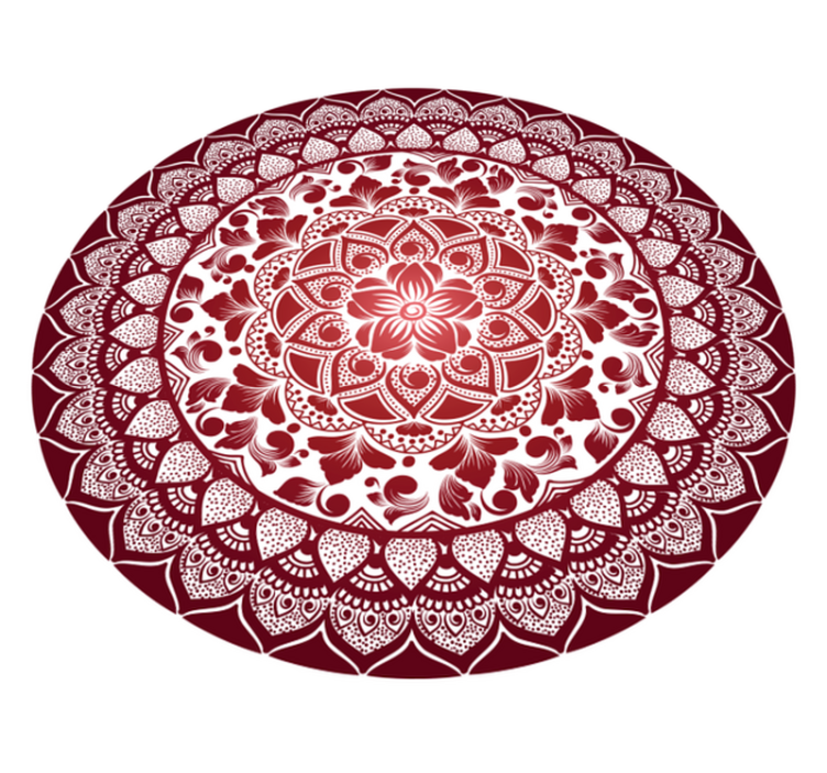 Runde orientalsk blonde mandala vinylteppe - Tenstickers