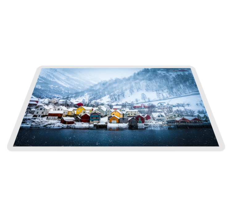 Norge fjord vinter natur vinylteppe - Tenstickers