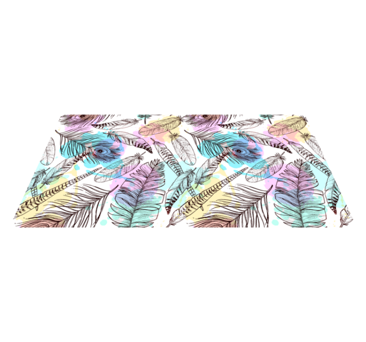 Fjærmotiv vinyl teppe blomster og planter - Tenstickers