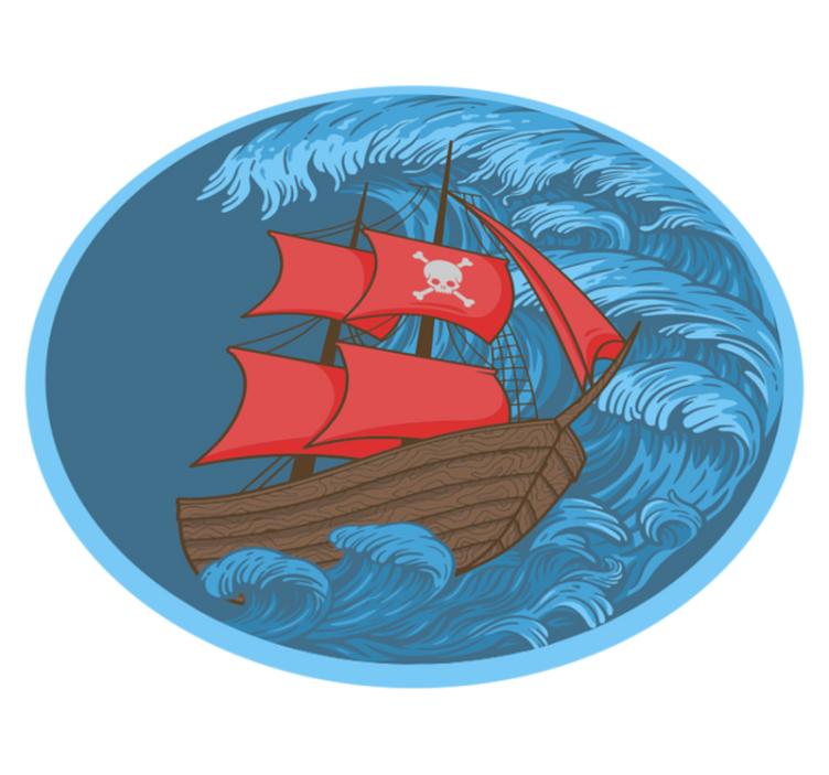 Piratskip barn vinyl teppe - Tenstickers