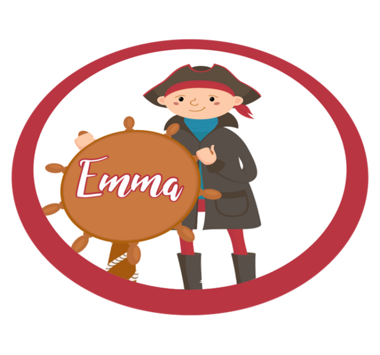 Kan tilpasses pirat vinyl teppe med navn - Tenstickers