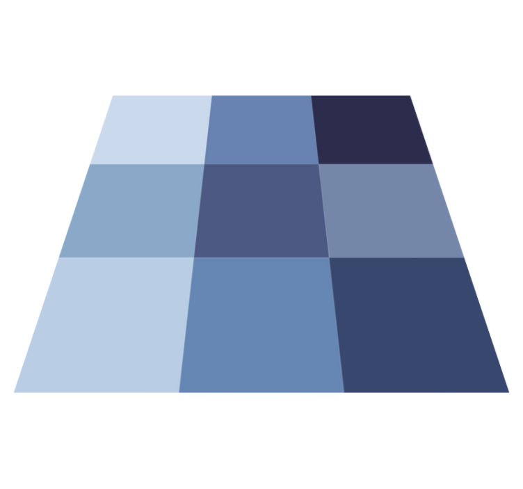 Blå skygge geometriske vinyl teppe - Tenstickers