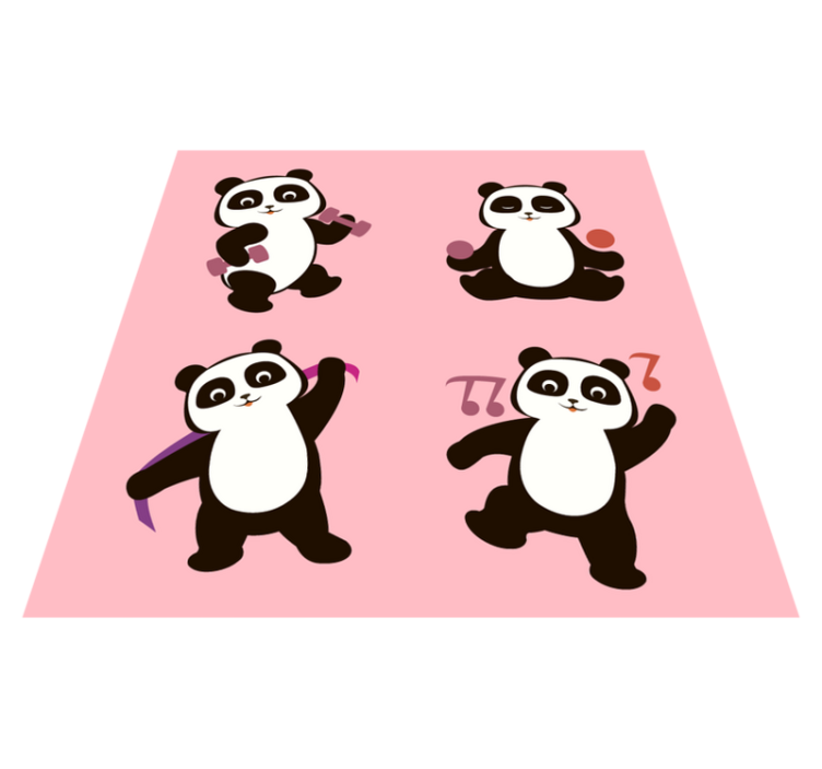 Fitness panda dyr vinyl teppe - Tenstickers