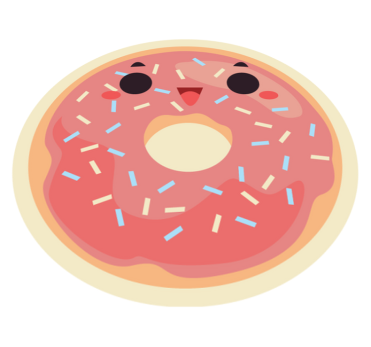 Happy face donut barn vinyl teppe - Tenstickers