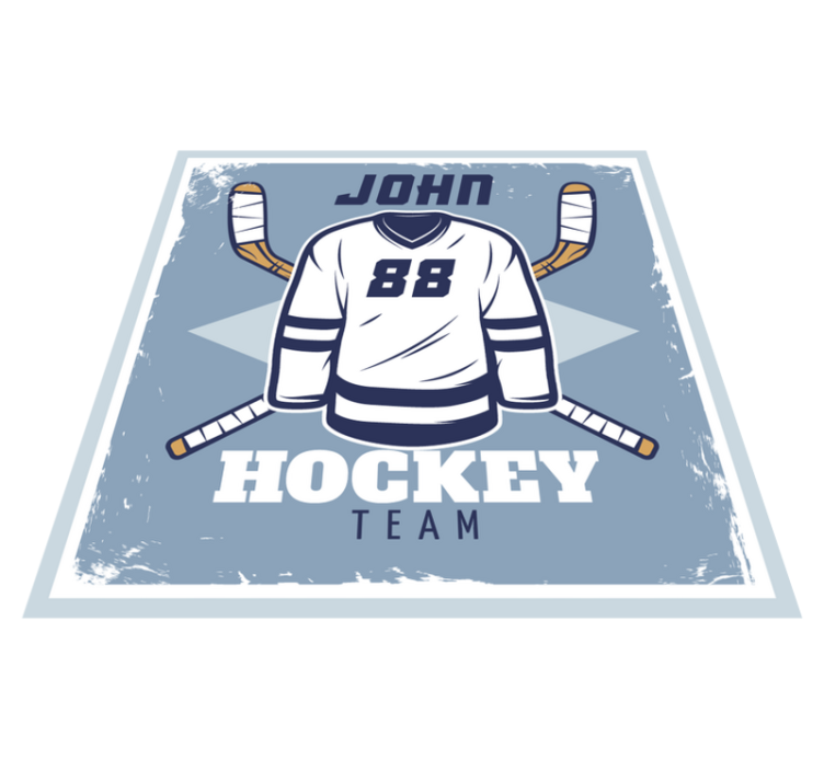 Garderobe ishockey personlig vinyl teppe - Tenstickers