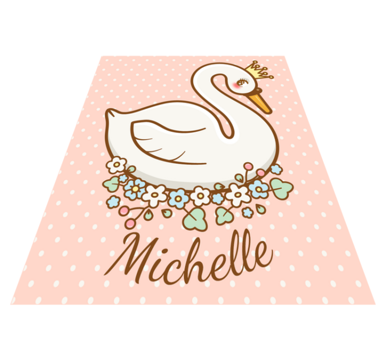 Tilpasset svanelandskap vinyl teppe med navn - Tenstickers
