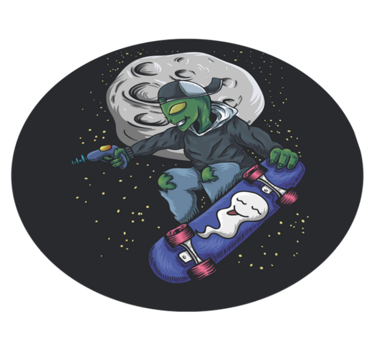 Skateboard romvesen Vinyl teppe flere barn - Tenstickers
