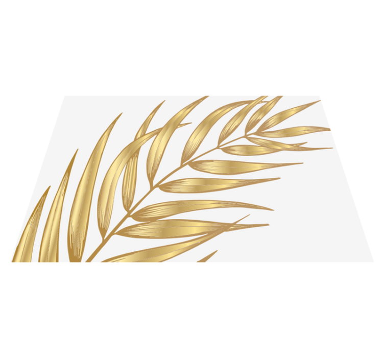 Gyllent bladmønster vinyl teppe blomster og planter - Tenstickers