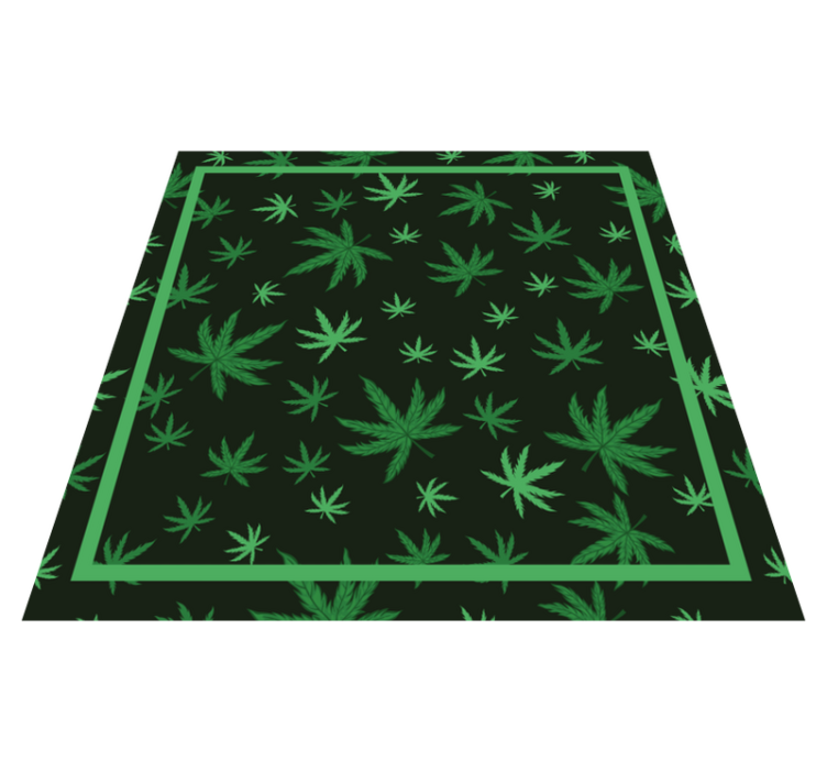 Cannabisbladmønster vinyl teppe dyr - Tenstickers