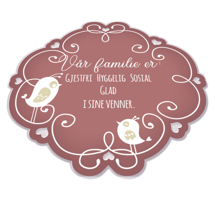 Norsk sitat familien vår er tilpasset vinyl teppe - Tenstickers