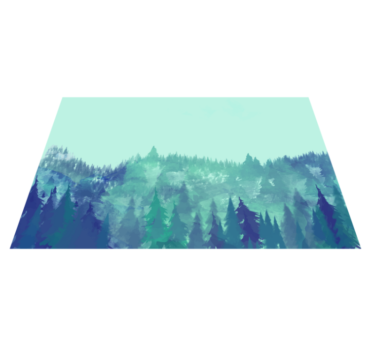 Subtil grå skog nordisk vinyl teppe - Tenstickers