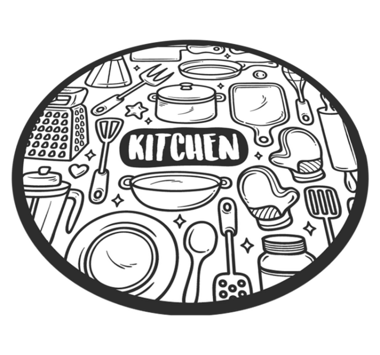 Essensielle grafikk vinyl teppe rund - Tenstickers