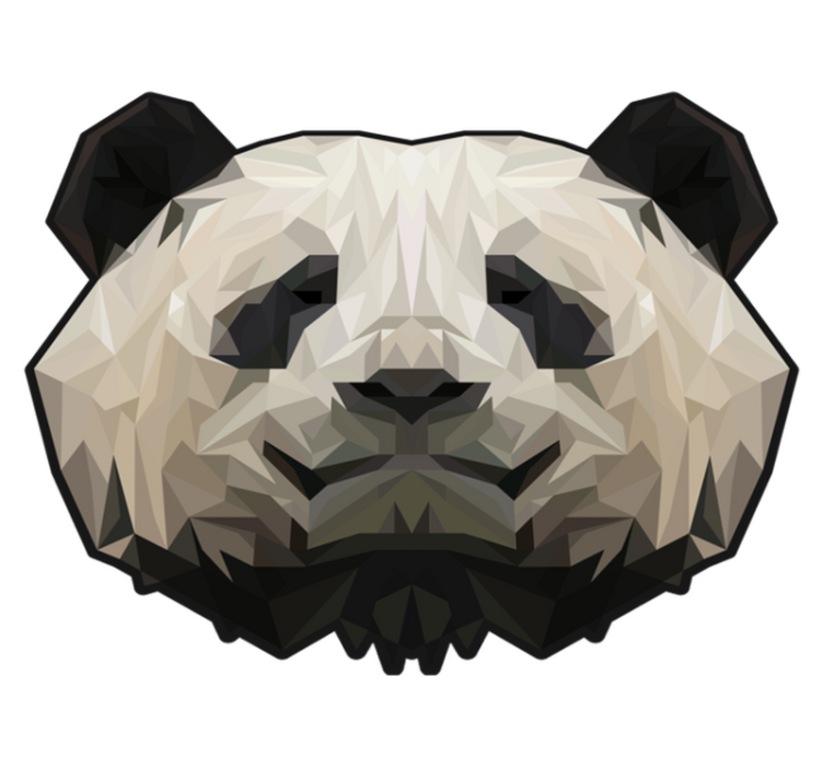 Geometrisk panda dyr vinyl teppe - Tenstickers