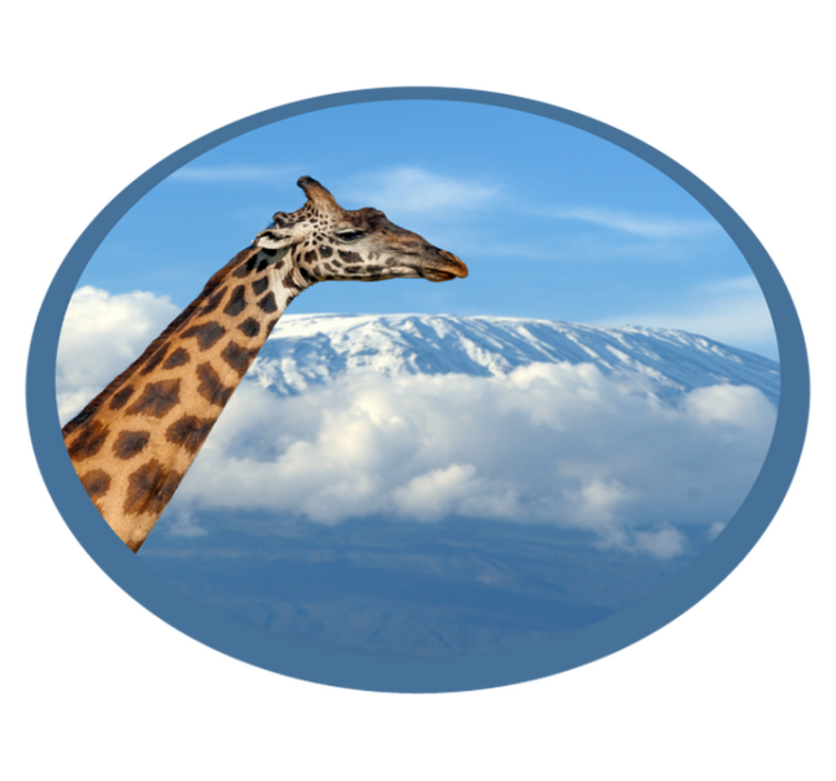 Fjellet giraffe dyr vinylteppe - Tenstickers